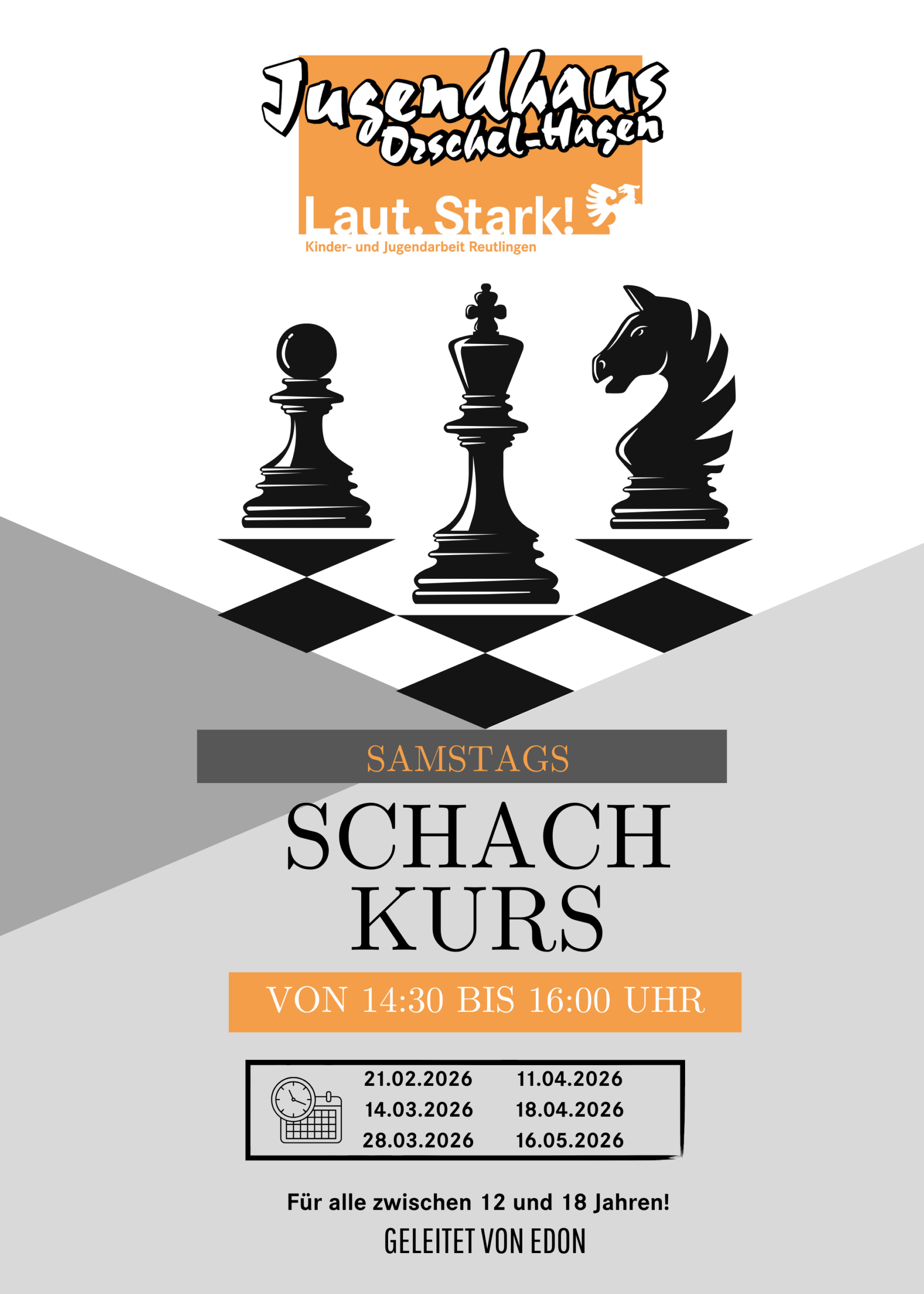 Samstag ist endlich wieder Schachtag im Jugi!